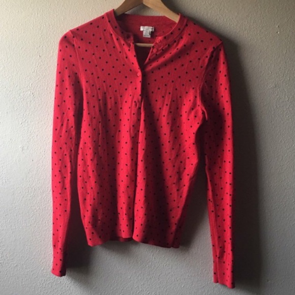 Vintage Red Polka Dot Cardigan - Picture 2 of 3